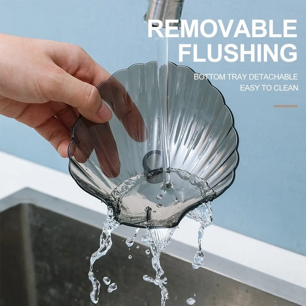 Drainage Soap Dish Punch-free Storage Rack Sponge Tray Suitable for Shower Bathroom Kitchen |