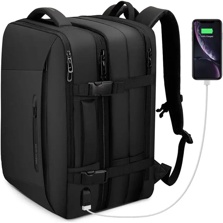 

Мужской Дорожный рюкзак RYDEN, 38L, одобрен авиакомпанией, переносной рюкзак с отделением для ноутбука 17,3 дюйма и USB-портом для зарядки, W