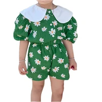 2022 new summer girl set flower pattern set korean style shirtshorts 2pcs kid clothes baby girl clothes children clothes