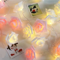 led rose string lights artificial flower garland lamp batteryusb holiday fairy light for wedding valentines day party decor