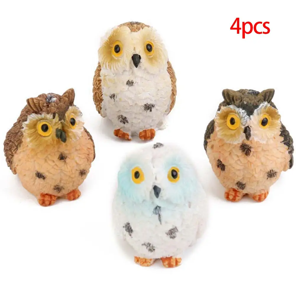 

Мини-двор, домашнее искусственное украшение из смолы в форме совы, подарок «сделай сам», садовое украшение для внутреннего дворика