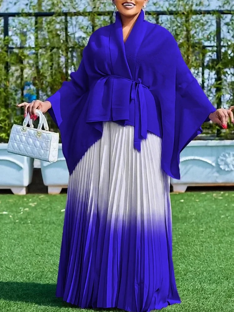 Комплект из двух предметов свободные топы плиссированная юбка градиентного