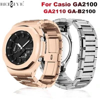 stainless steel strap correa for casio g shock ga2100 ga2110 ga b2100 modification kit 316l metal case watchband accessories