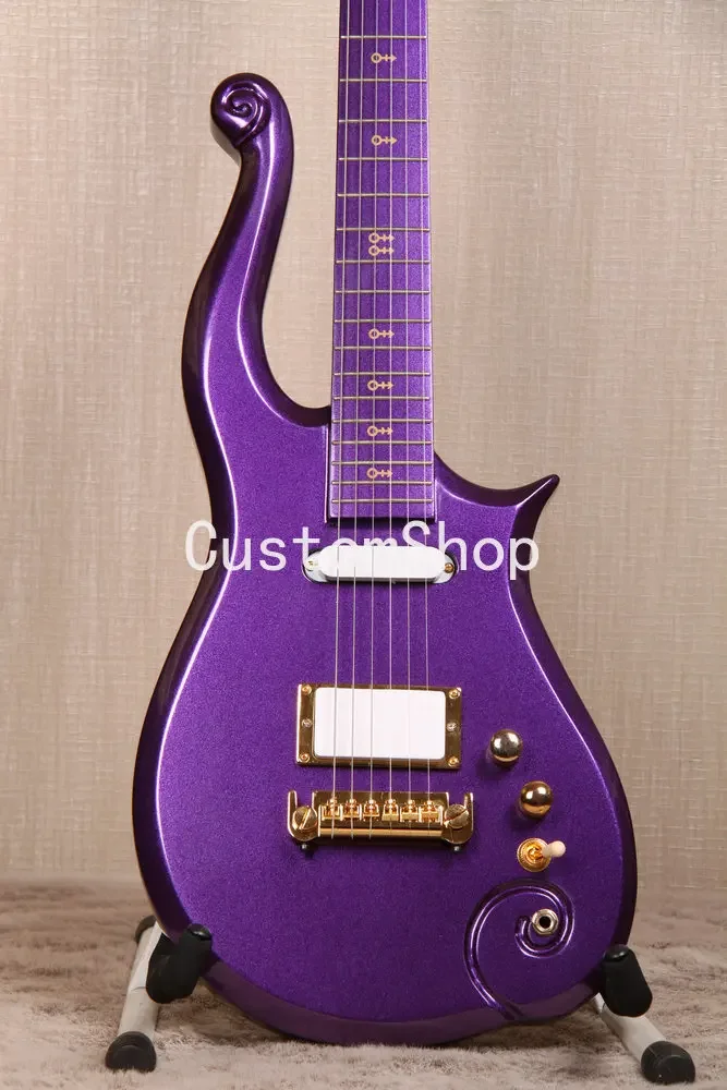 

Promotion! Diamond Prince Cloud Metallic Purple Electric Guitar Alder Body,Gold Truss Rod Cover, Gold Symbol Inlay