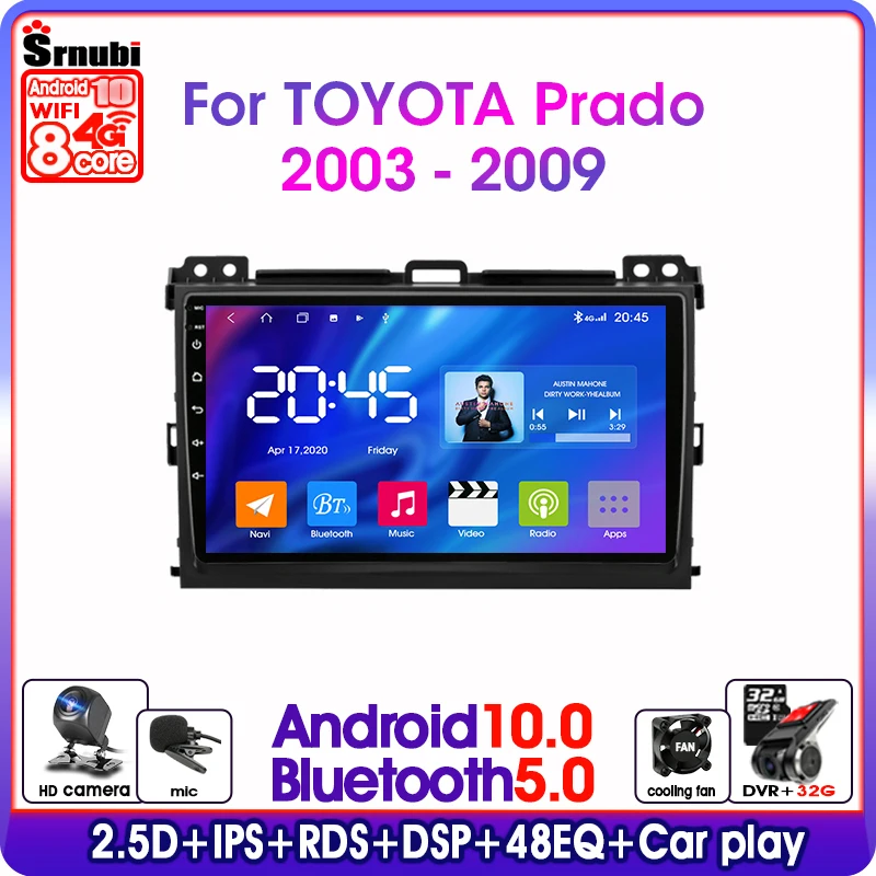 

Автомагнитола 2DIN, Android 10,0, мультимедийный плеер для Toyota LAND CRUISER Prado 2003-2009, GPS, RSD-навигация, Раздельный экран, 4G net, Wi-Fi