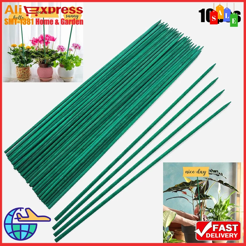 10 шт. 40 см набор стоек для растений деревянные палочки Цветочный зеленый бамбук