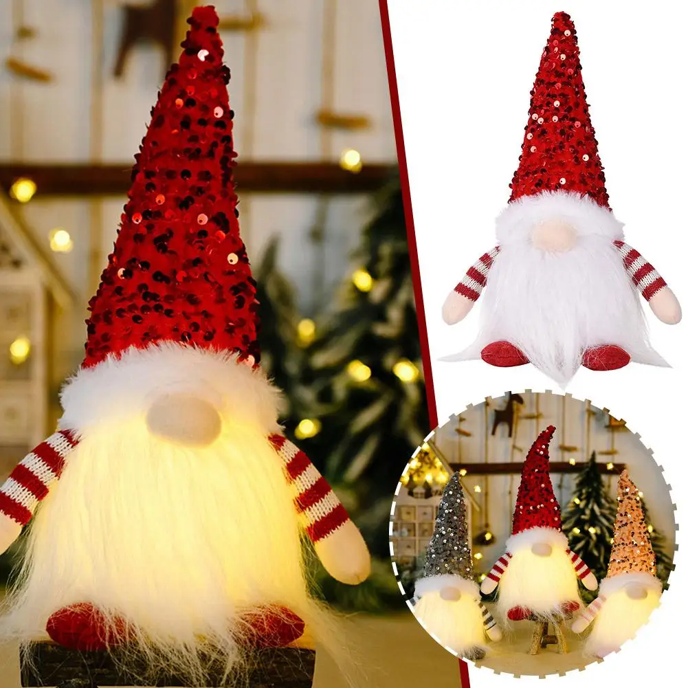 

Christmas Light Up Gnome Elf Handmade Swedish Tomte Gnomes Ornaments New Year Children's Gifts For Home/Xmas/Navidad Decor D4U3