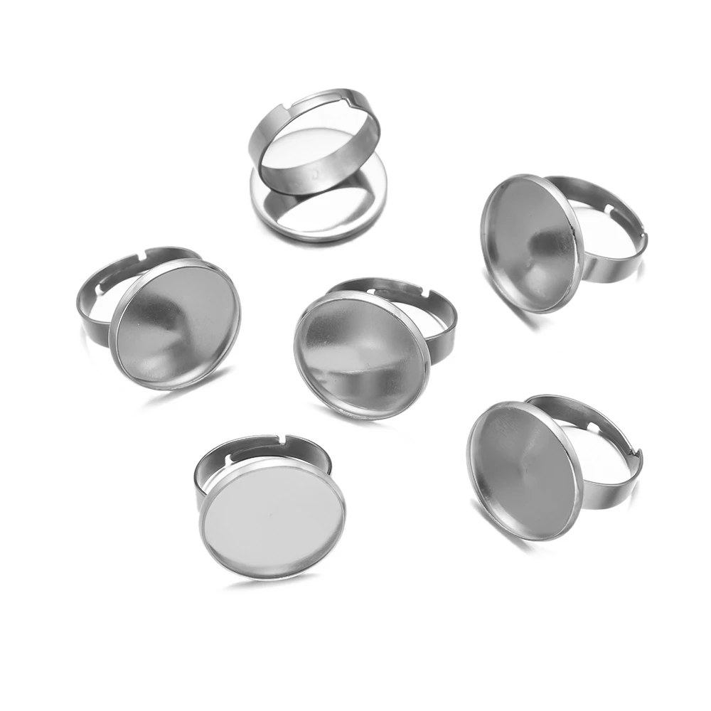 Основа для кольца с кабошоном из нержавеющей стали 10 шт