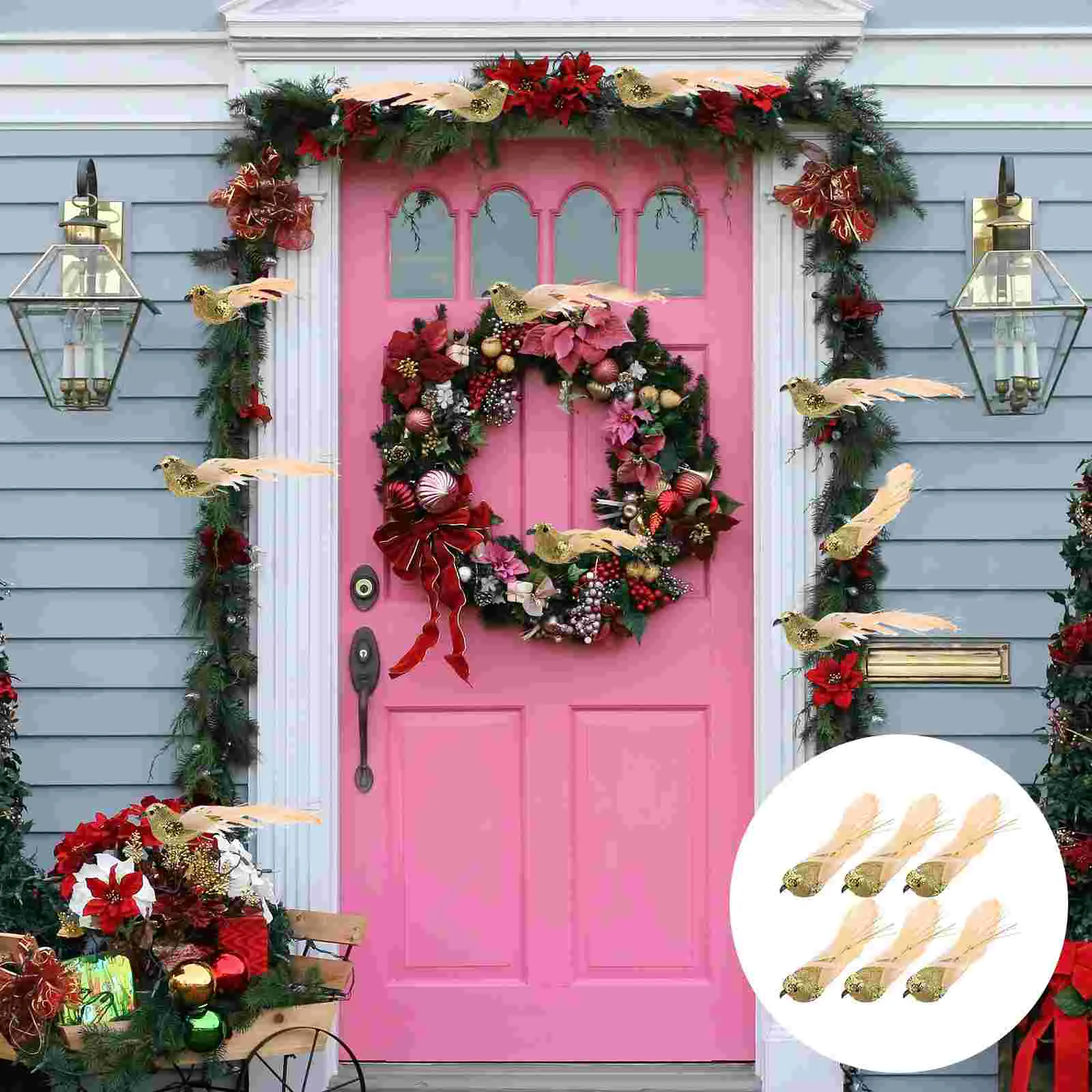 

6 Pcs Christmas Bird Xmas Tree Decors Artificial Ornament Foam Decoration Models