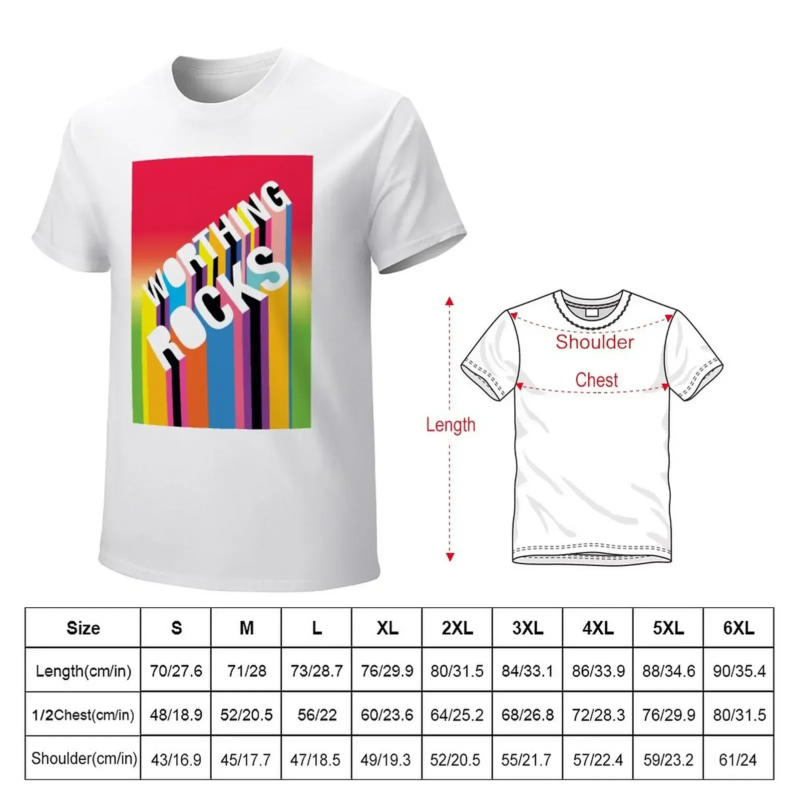 Фото Художественная футболка Worthing Rocks Red Rainbow от русидена аниме таможенный дизайн ваша личная мужская одежда №2