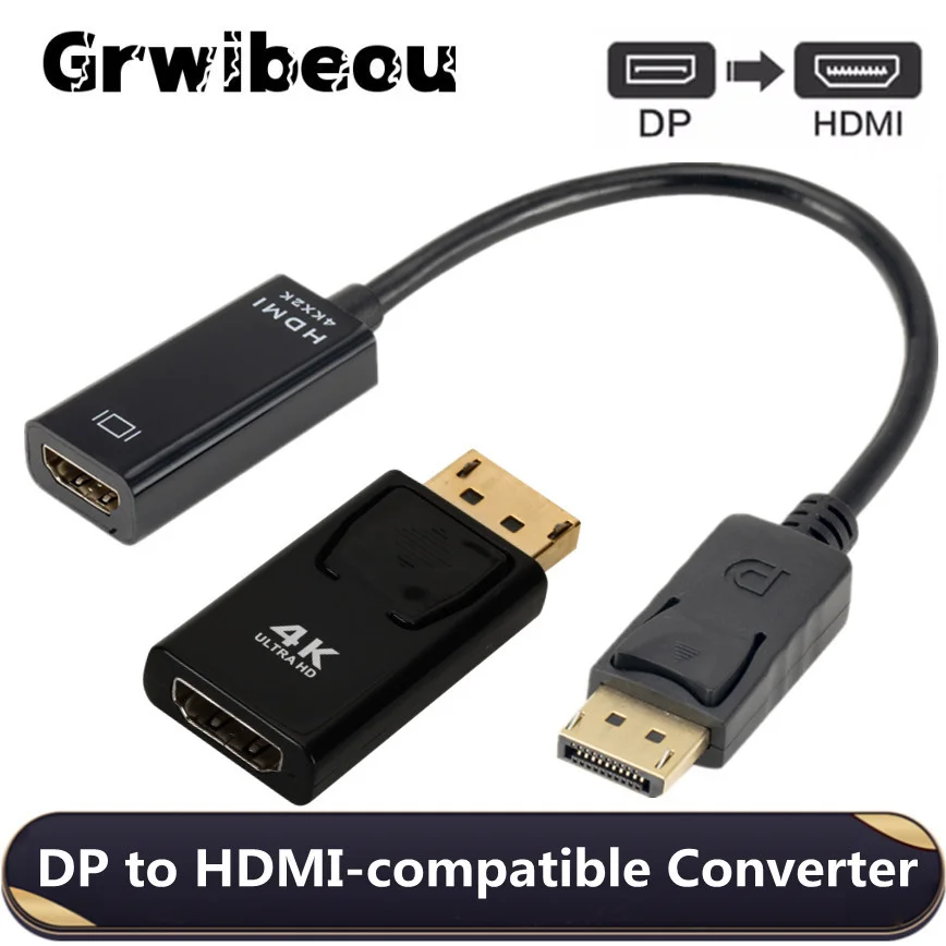 

4K DisplayPort to HDMI-compatible Adapter Converter Display Port Male DP to Female HDMI TV Cable Adapter Video Audio For PC TV