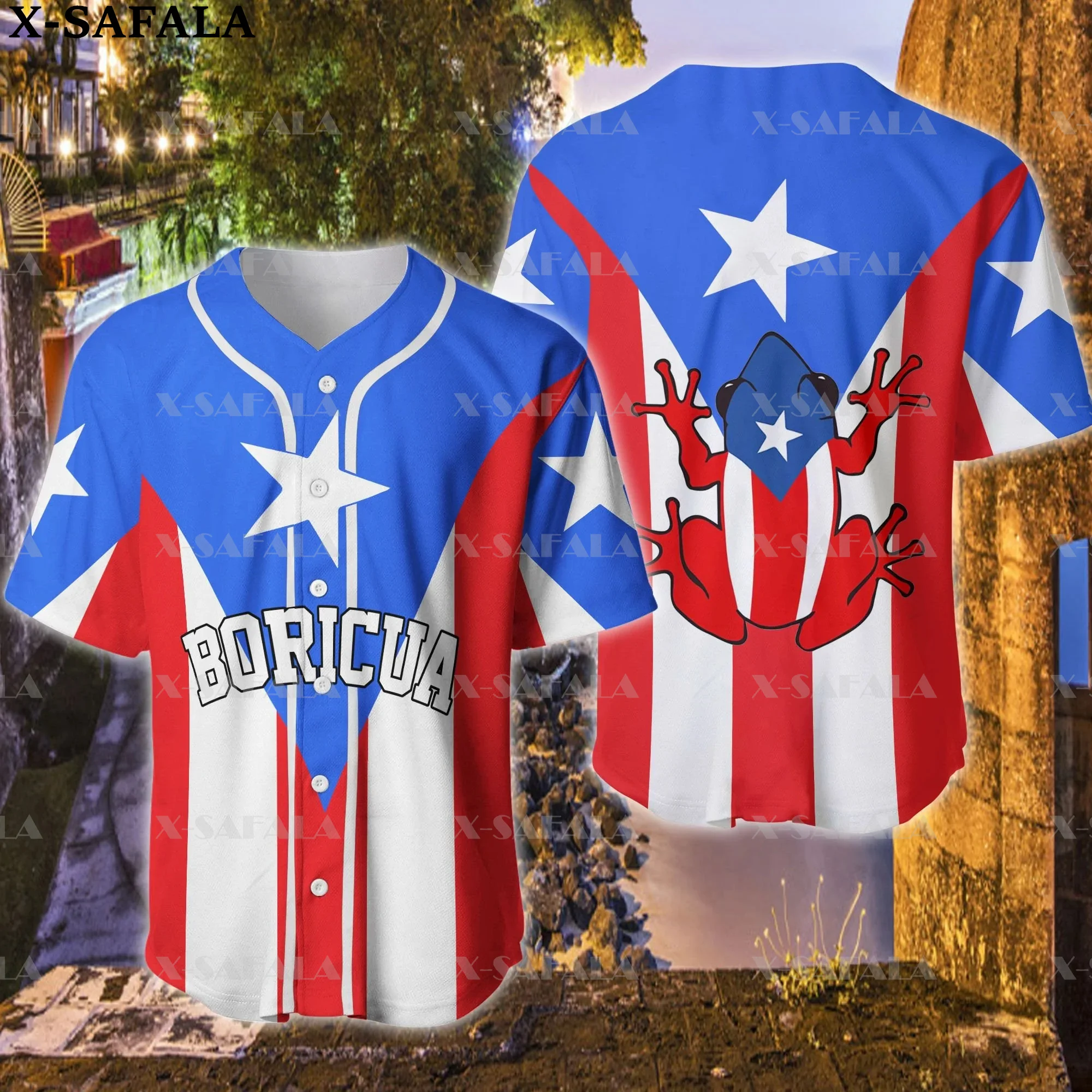 Custom Name PUERTO RICO Love Country Flag 3D Printed Baseball Jersey Summer Shirt Men's Tops Tee Oversized Streetwear-9