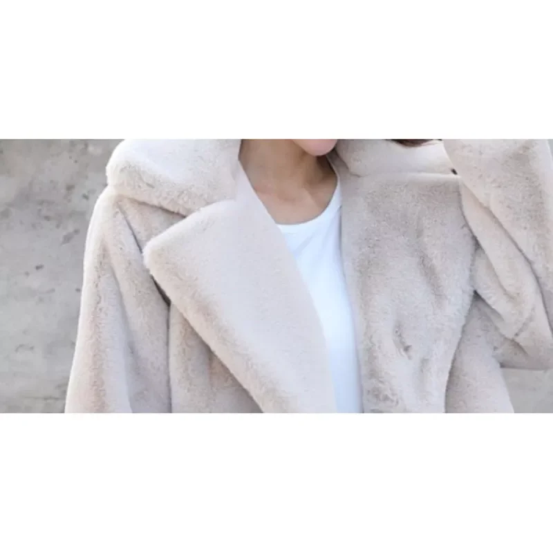 New2022 New Autumn Winter Soft Plush Faux Fur Jacket Women New Elegant Warm Thick Fur Outerwear B025