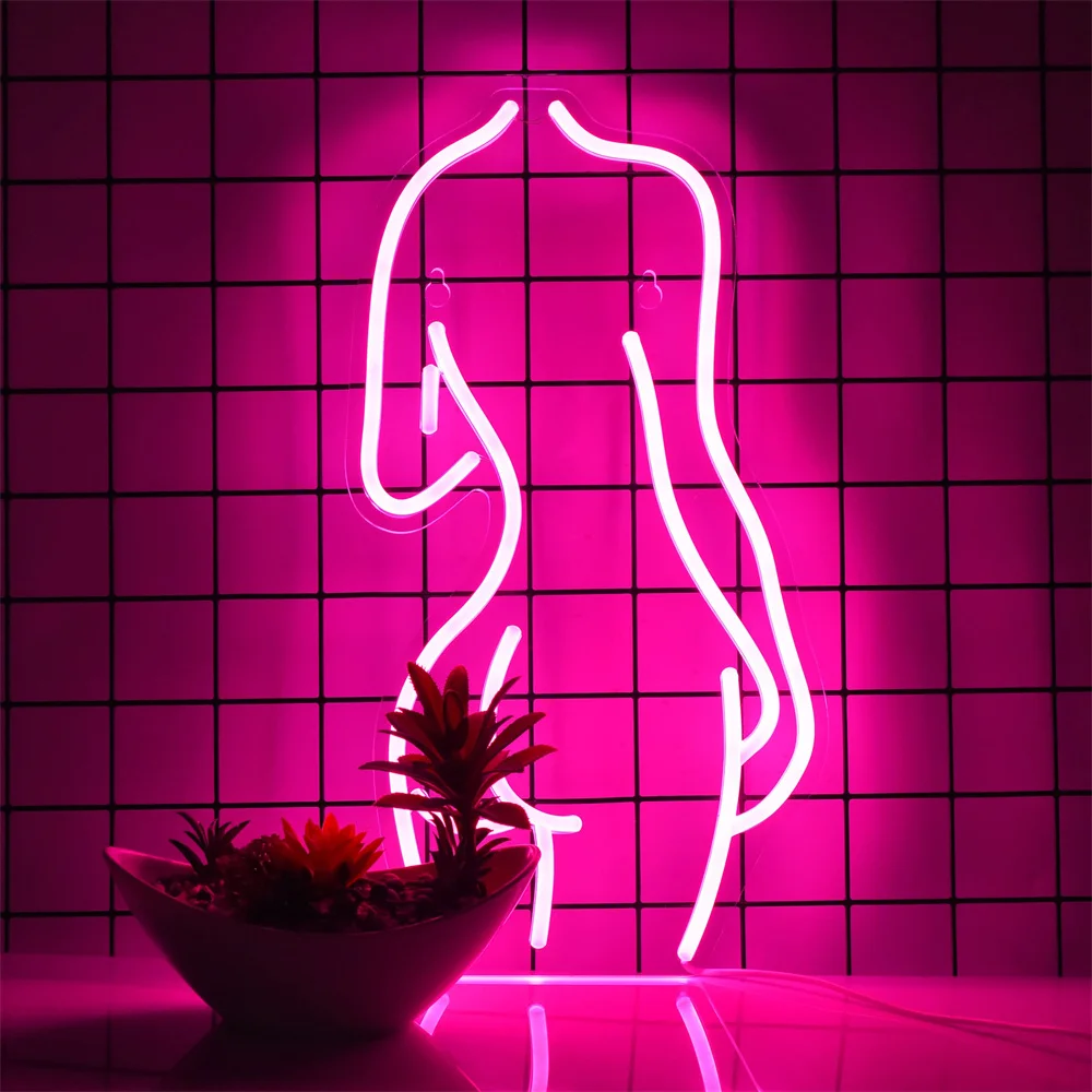 

Sexy Lady Back Neon Signs LED Neon Light USB Powered Pink Sign Bedroom Man Cave Bar Store Club Garage Home Party Wall Decoration