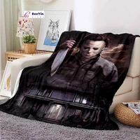 michael myers pattern blanket gift flannel blanket warm plush throw for bed sofa couch