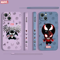 marvel venom hero cool for apple iphone 13 12 mini 11 pro xs max xr x 8 7 6s se plus liquid left rope silicone phone case fundas