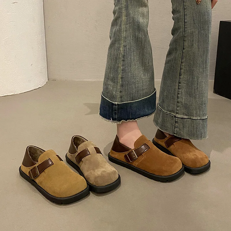 Женская обувь Осенняя женская без шнуровки Осень Новое зимнее платье Мокасины