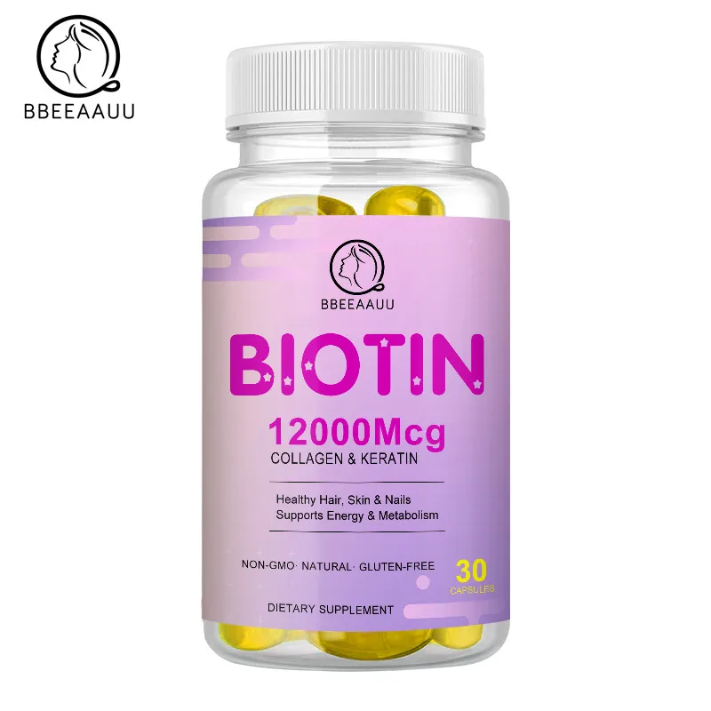 

BBEEAAUU Biotin for Hair Coenzyme Whitened Anti-Aging Vitamin B7 Promote Hair Growth Prevent Hair Loss Strengthen Nails 30pcs
