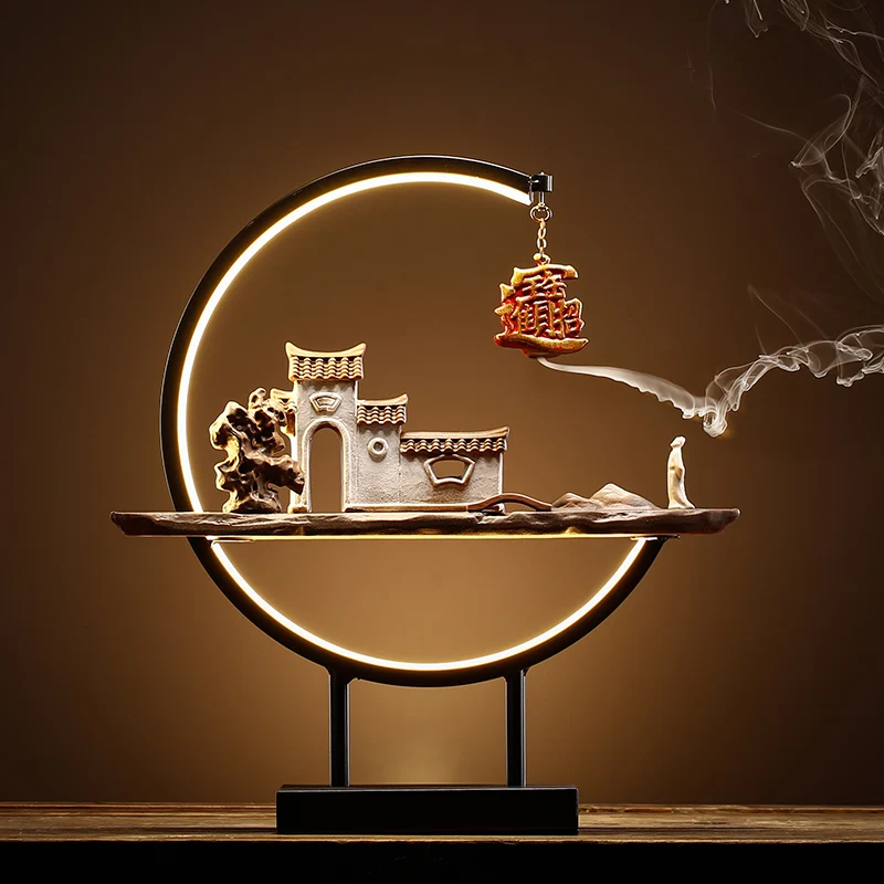 

Aroma Diffuser Incense Burner Waterfall Zen Garden Evaporator Incense Burner Air Freshener Aesthetic Encensoir Living Room Decor