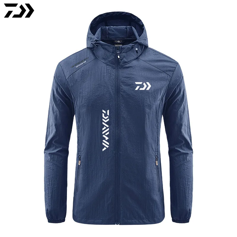 

Летний легкий костюм Daiwa для рыбалки 2023, мужская спортивная уличная рыбалка, шелковая Солнцезащитная дышащая куртка, Топ
