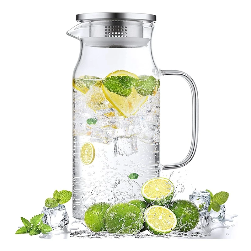 

Promotion! Glass Jug Refrigerator Carafe Glass Carafe With Lid And Nozzle