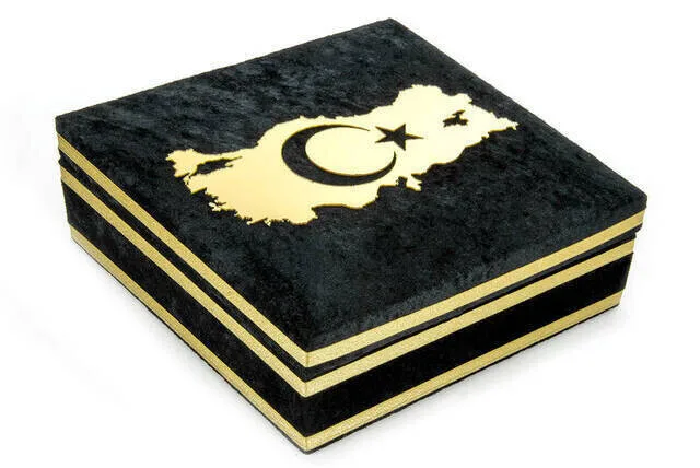 IQRAH Turkish Flag Velvet Koran Set Religious Gift Islamic Gift