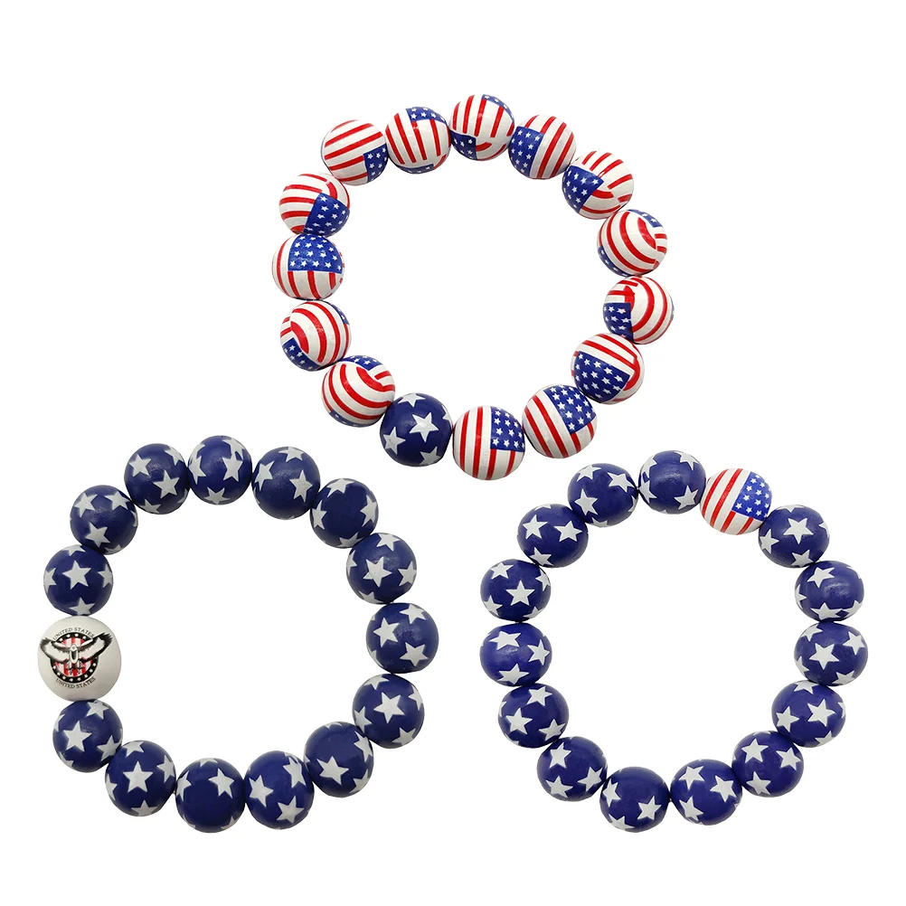 

Jewelry Bracelet Gifts Supplies Independence Day Bracelets Patriotic Beaded Fourth July