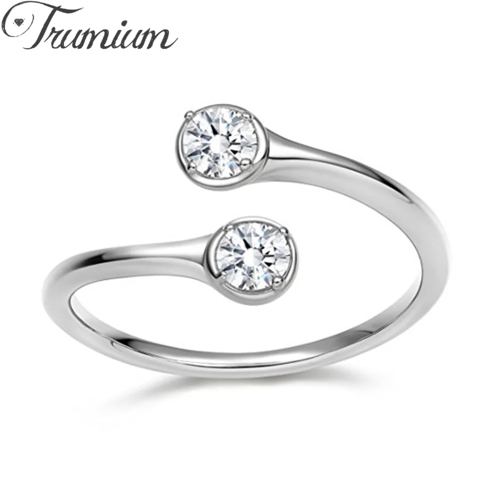 

Trumium Wrap Adjustable 925 Sterling Silver Mens Ring Turquoise Cubic Zirconia Decmeber Birthstone Wedding Women Engagement Band