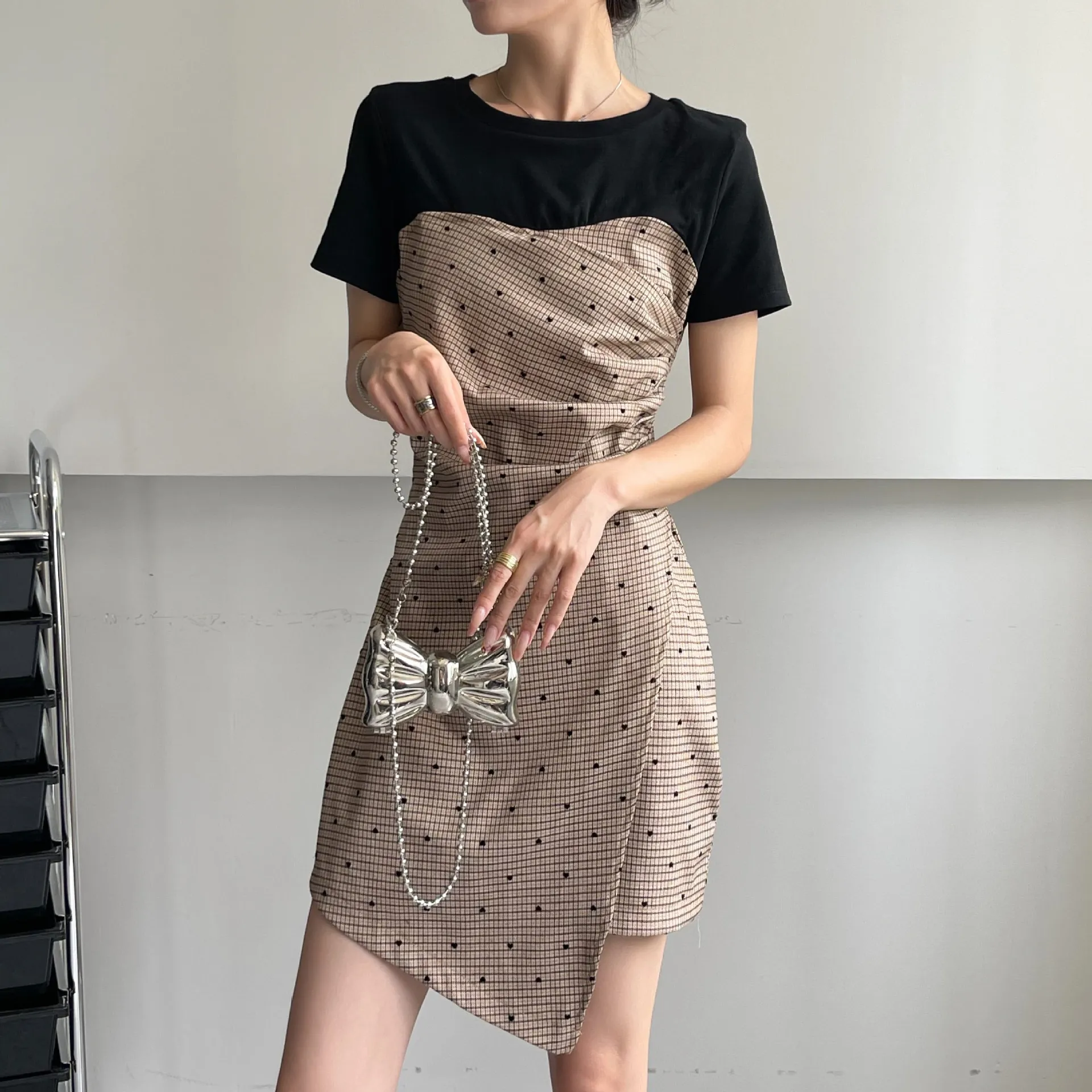 

Платья для женщин 2022, женское платье в клетку Love, маленькое Модное Элегантное дизайнерское платье, женские платья, халат Dos Nu