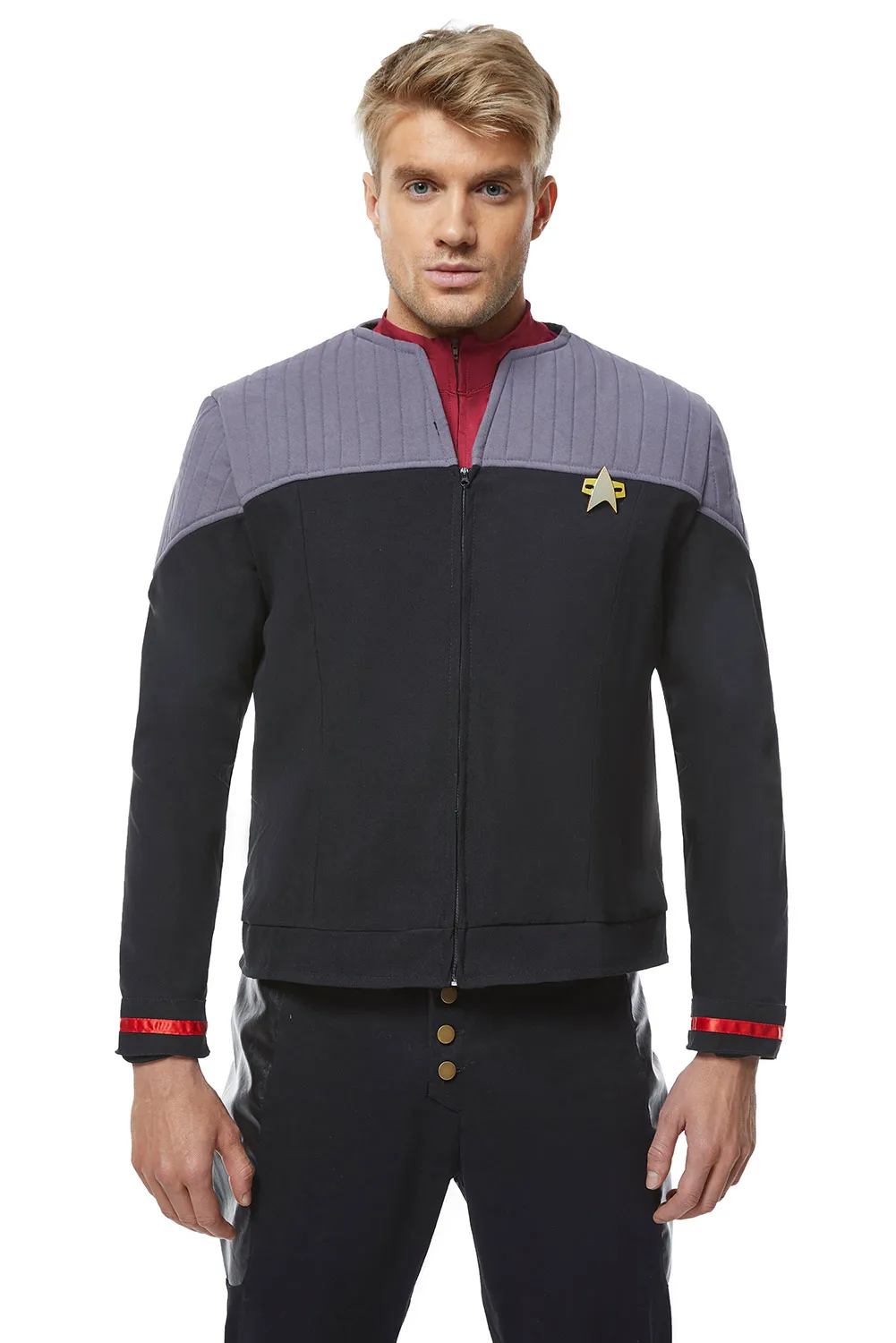 

Costume Jean-Luc Picard Costume Generations Vest Shirt Coat Jacket Tops Adult Men Autumn Uniform Outfits