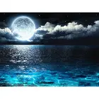 Алмазная вышивка 5D с Луной нижней части Морского Пейзажа, алмазная вышивка для творчества, алмазная живопись, мозаичное украшение