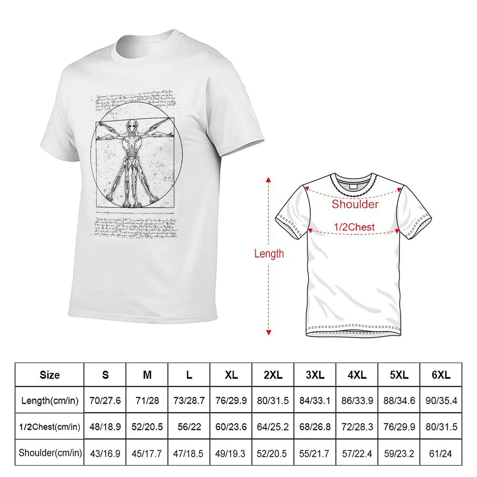 General Vitruvius T-Shirt clothes new edition T-shirts for men cotton