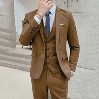men suits business casual groom tuxedos party suit notched lapel 3 piece %ef%bc%88blazer vest pants%ef%bc%89slim fit costume homme