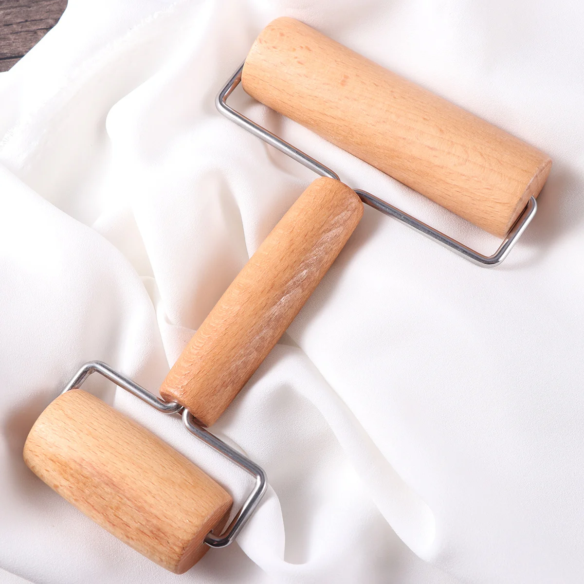 

Rolling Pin Roller Pizza Baking Dough Wood Pastry Clay Cooking Stick Press Wooden French Non Kitchen Docker Nonstick Dowel