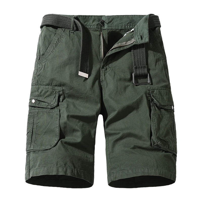 

2022 Summer Cargo Shorts Men New Cotton Casual Fashion Brand Short Pants Men Multiple Pockets Military Cargo Shorts Mens No Belt