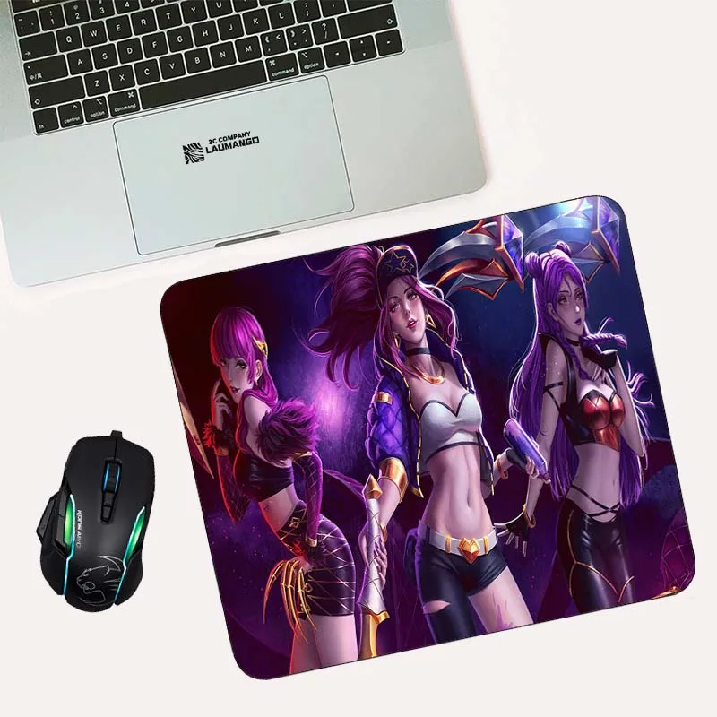 

Стеклянный коврик для мыши LOL KDA, игровой коврик для клавиатуры, компьютерного стола, игровой Настольный коврик для мыши, коврик для шкафа, ко...