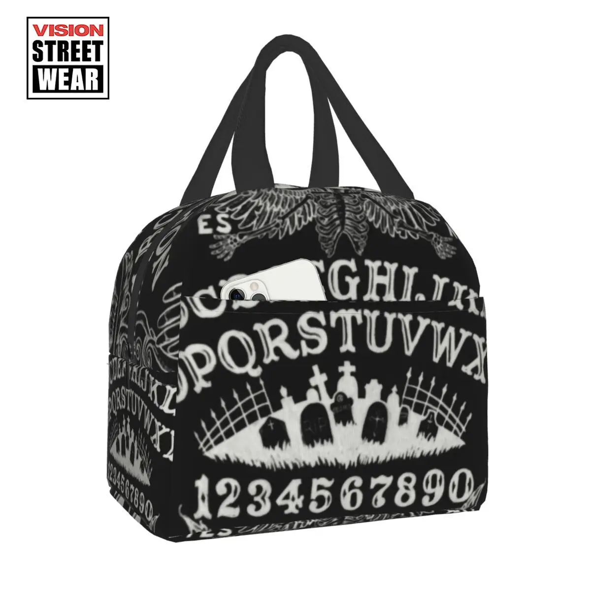

Новинка 2023, индивидуальная черная сумка для обедов с изображением ведьмы, мужской Термоизолированный Ланч-бокс для детей, школьная сумка для хранения фруктов и свежести