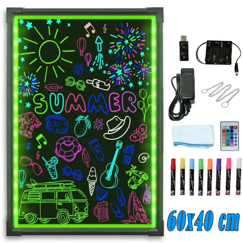 

Sensory LED Light Up Writing Board Glow Drawing Toy Art Pen Autism ADHD Kid Gift