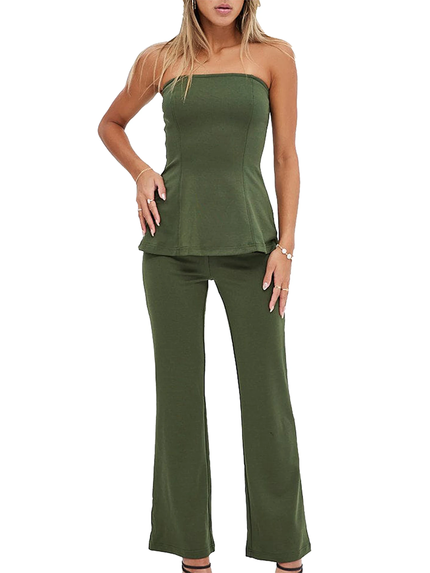 Женский Повседневный комплект из двух предметов укороченный топ с открытыми