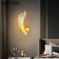 botimi art deco wall sconce for bedroom golden base feather wall lamp luxurious decorative rooms bedside indoor lighting fixture