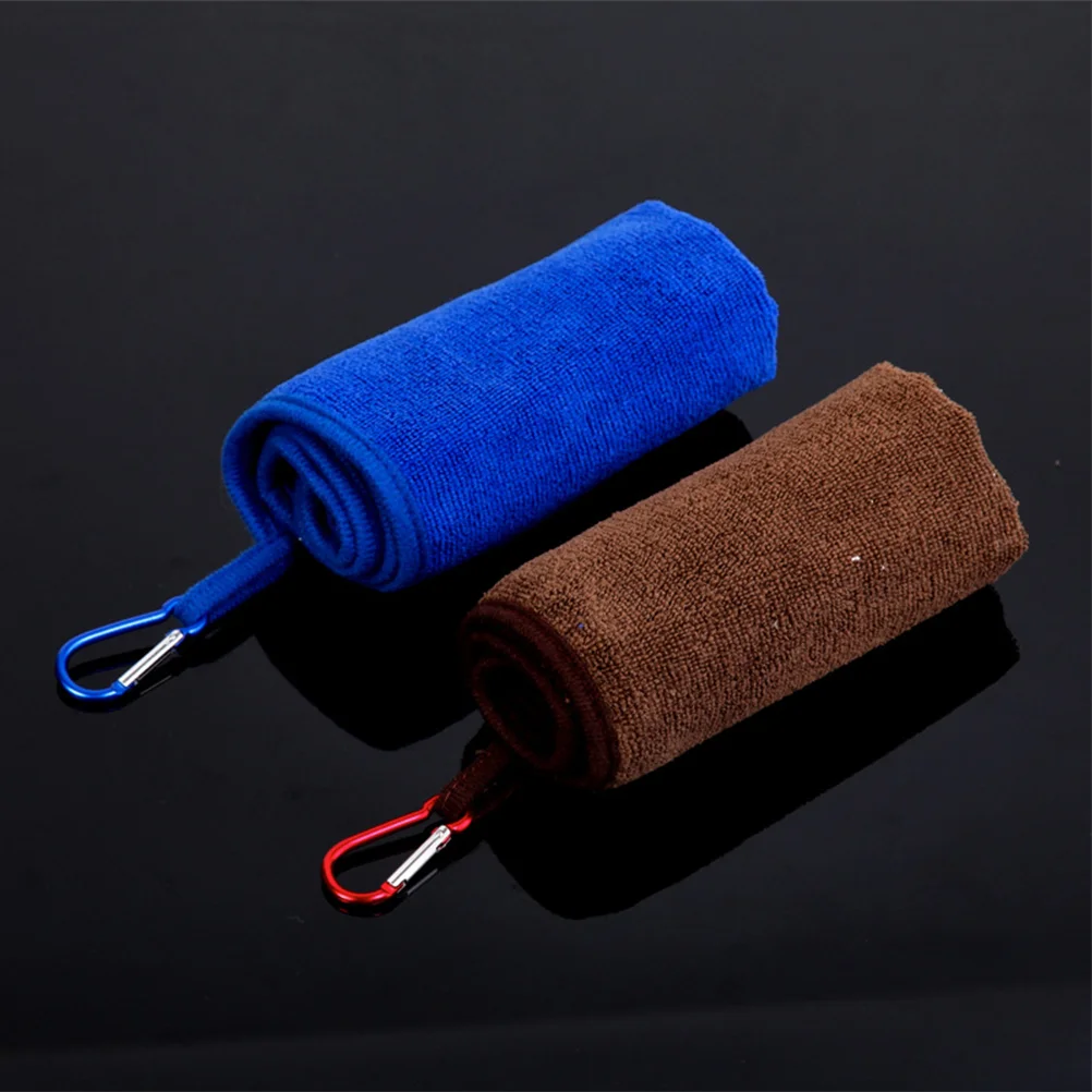 

2pcs Fishing Towels with Carabiner Absorbent Sports Towel Outdoors Fishing Cloth for Hiking Climbing )