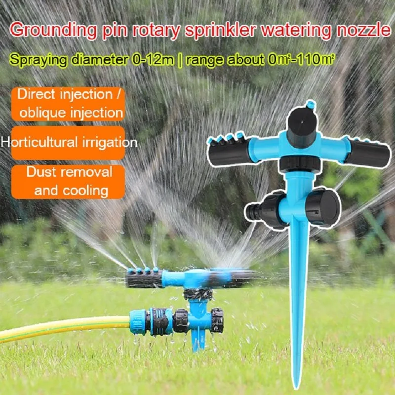 

360° Rotating Lawn Ground Insert Automatic Sprink Water Watering Sprinkler Sprayer Lawn Garden Sprinkling Irrigation Kits Green
