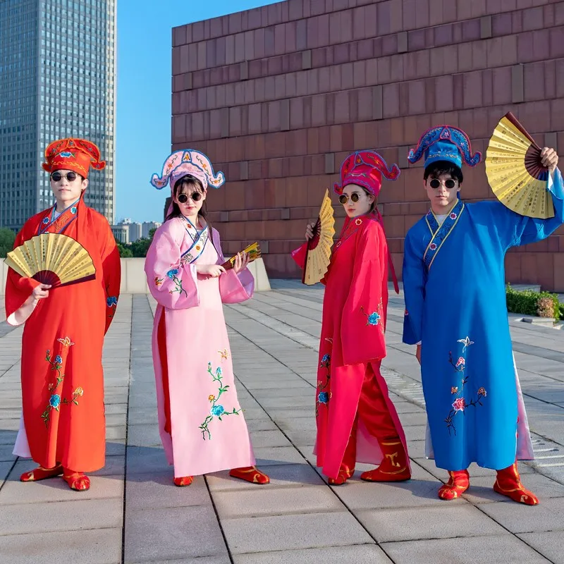 Четыре ученых в Цзяннань старинный костюм одежда эскиз полный комплект костюмы