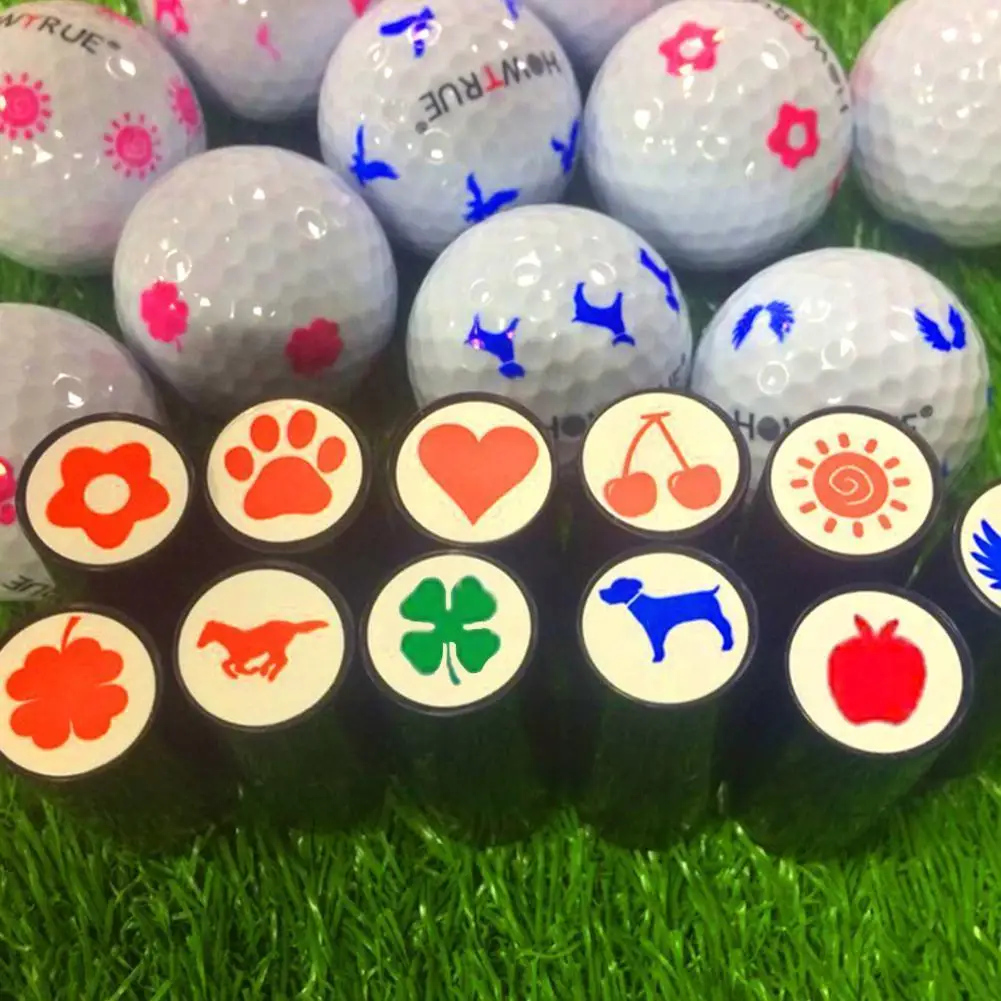 

Новинка, штамп для мяча для гольфа, маркер, печать, Быстросохнущий пластиковый многоцветный аксессуар для гольфа, символ для гольфа Gi Y8o5