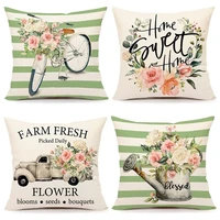 spring floral pillow covers 18x18 set of 4 farmhouse decor holiday decorations throw cushion case for home couch