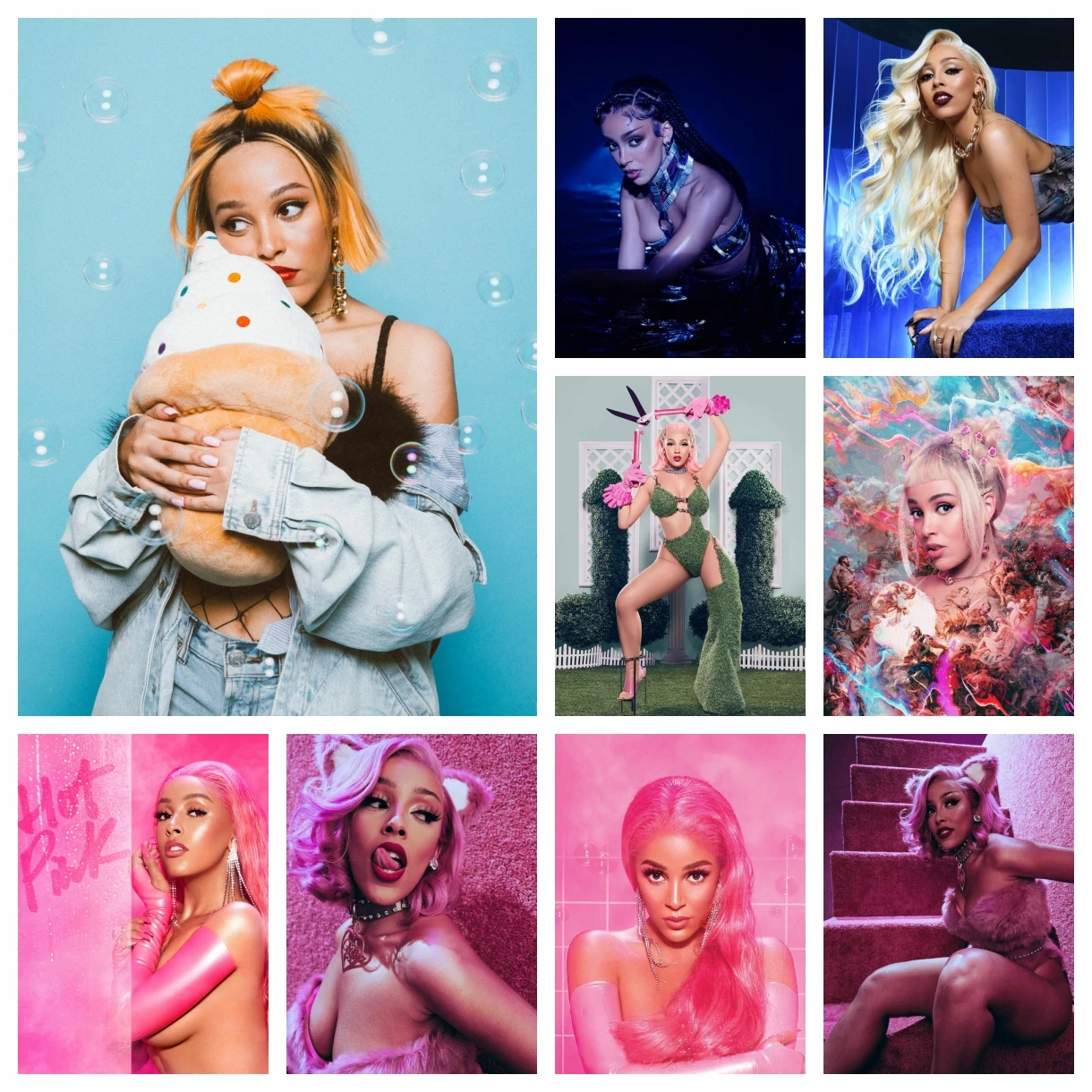 

Hot Doja Pink Cat Singer Diamond Art Painting Kits Hip Hop Music Star Cross Stitch Embroidery Picture Mosaic Craft Bedroom Decor