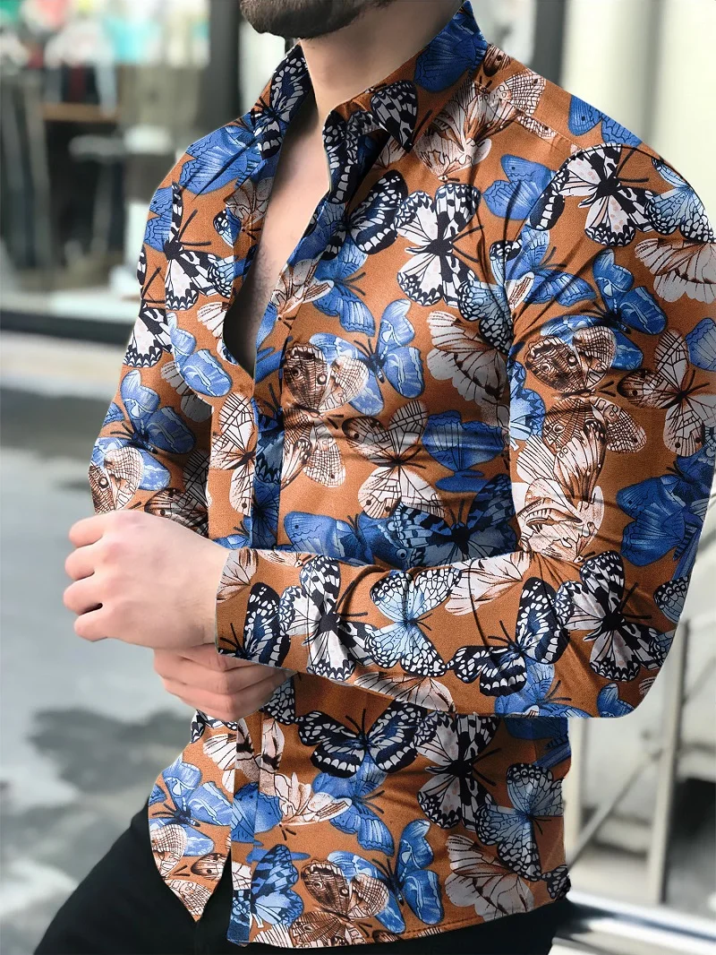 2022 New Hawaiian Floral Cardigan Men Flower Long Sleeve Men's 3d Printed Shirts Male Slim Fit Clothing Casual Party Shirt Tops