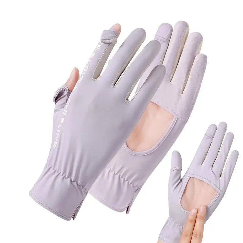 

Шелковые солнцезащитные перчатки, шелковые дизайнерские перчатки для солнца с отверстиями для ладони для женщин, походные солнцезащитные ...