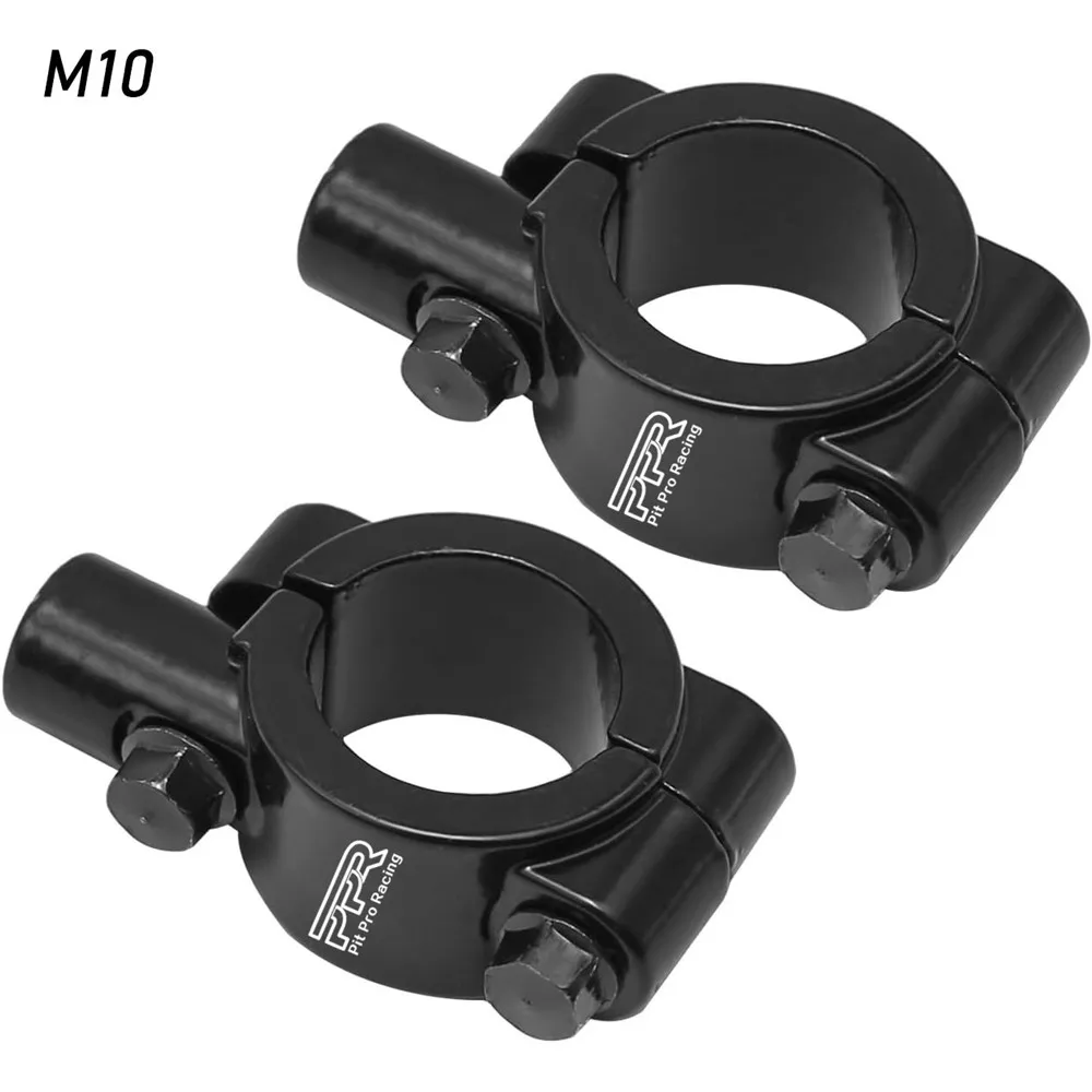 

2 шт., черный, серебристый, зажим для крепления зеркала на руль мотоцикла, держатель зеркала заднего вида, 22 мм, кронштейн 10 мм или 8 мм