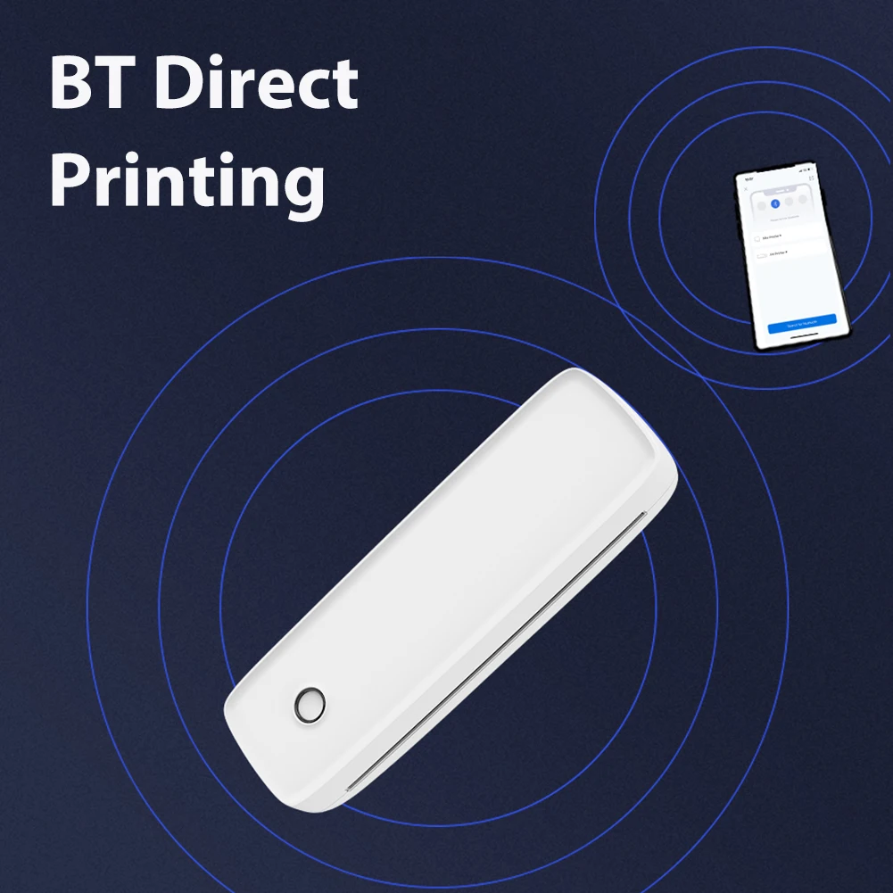 

Wireless Printer Portable Thermal Paper Printer 203dpi Bluetooth-compatible 2600mAh Label Memo Wrong Question Printing